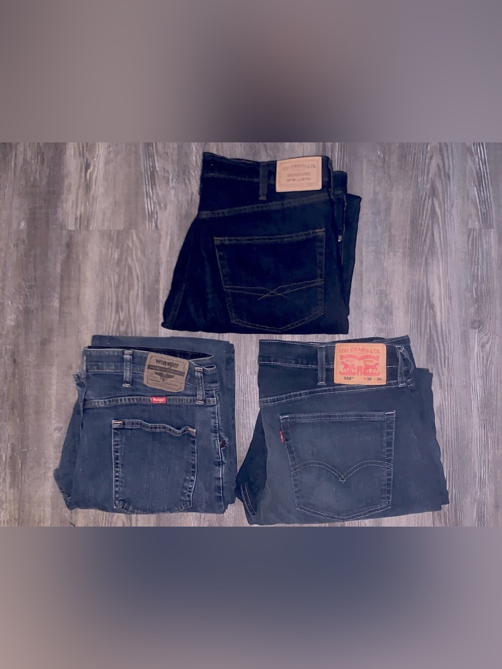 Men's Dark Blue and Black Jeans Pack - Wrangler & Levi's Styles